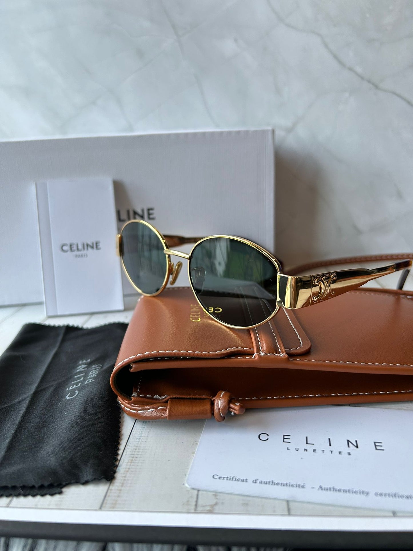 Óculos Celine Lente Verde Premium