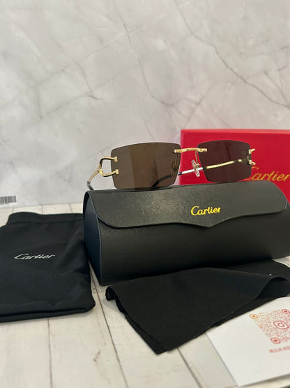 ÓCULOS CARTIER GOLD MARRON PREMIUM