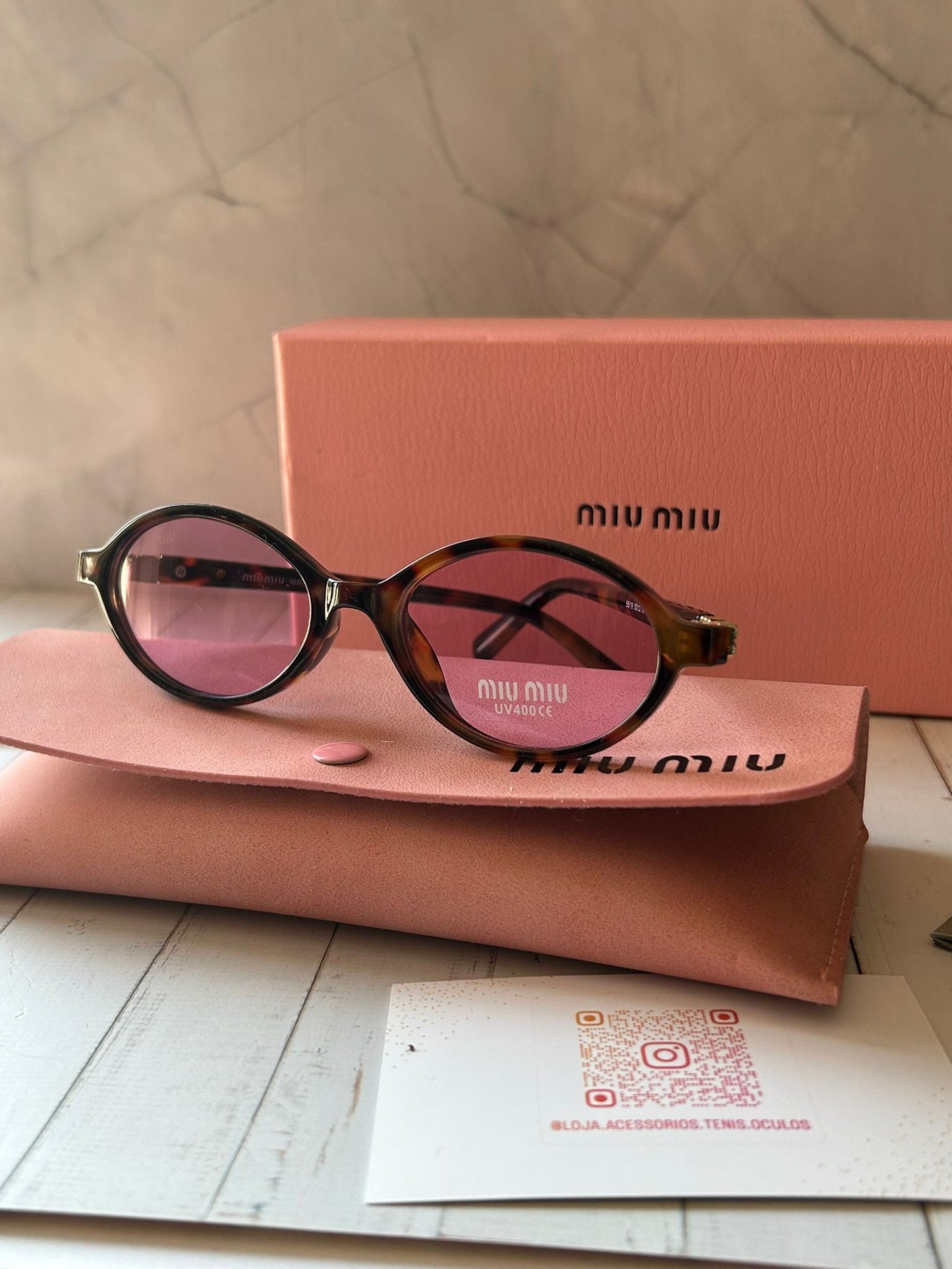 Miu Miu Vintage Tartaruga 5519- Lente Rosa👩