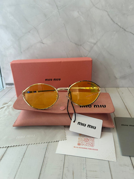 Miu Miu Metal Oval - Lente Amarela👩
